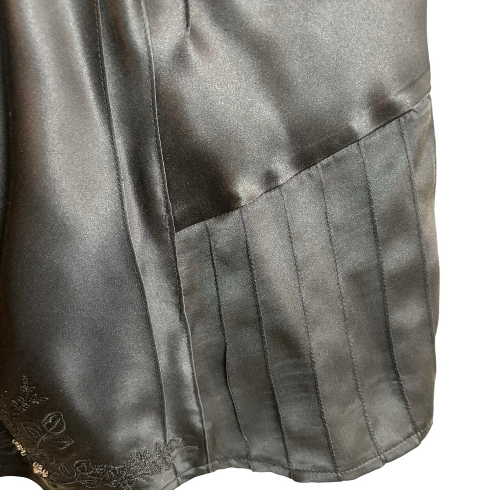 Tribal Black Satin Embellished Tank Top - Picture 9 of 10
